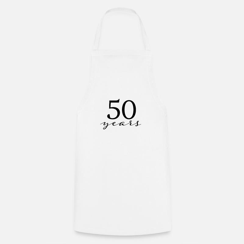 50 ans - Tablier de cuisine - blanc