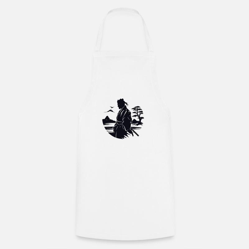 Zen Samurai - Cooking Apron - white