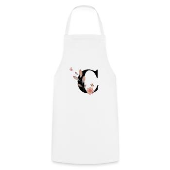 Letter c wildflowers watercolors - Cooking Apron - white - Front - AI Model Male 185 dark (185cm)