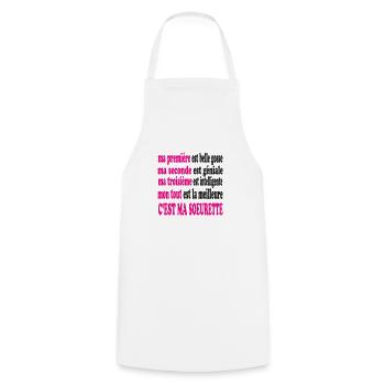 Ma SOEURETTE est belle - Tablier de cuisine - blanc - Devant - AI Model Male 185 dark (185cm)