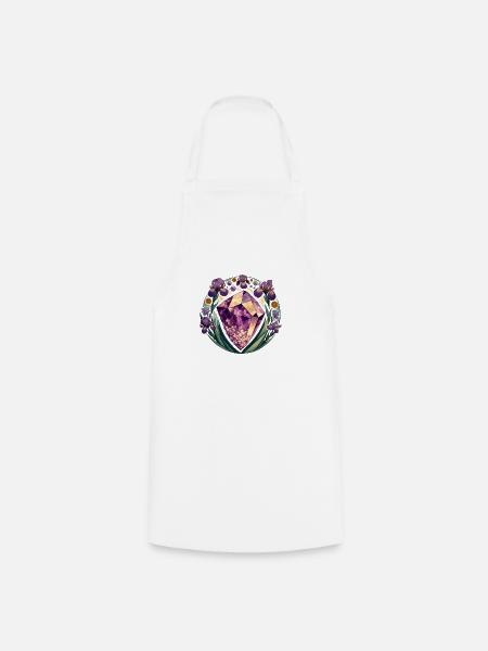 Amethyst-Iris - Kochschürze - Weiß