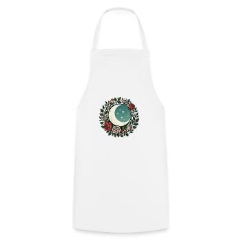 Crescent Moon Roses - Cooking Apron - white - Front - AI Model Male 185 dark (185cm)