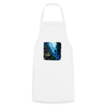 Diving is a way of life - Cooking Apron - white - Front - AI Model Male 185 dark (185cm)