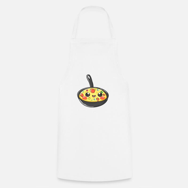 Mignonne Pan Oeufs brouillés Bande dessinée - Tablier de cuisine - blanc