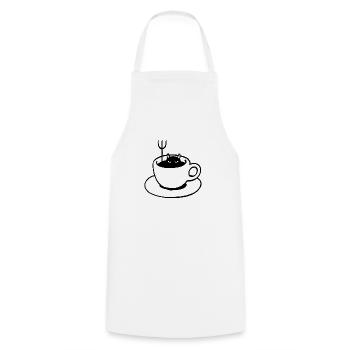 Coffee Devil - Cooking Apron - white - Front - AI Model Male 185 dark (185cm)