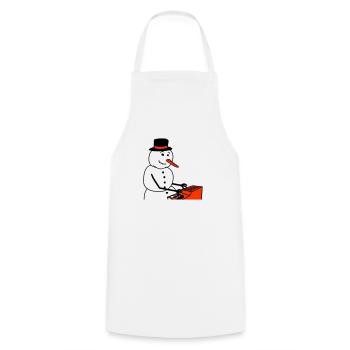 Winter DJ Snowman Mixer Mixer Music Party - Cooking Apron - white - Front - AI Model Male 185 dark (185cm)