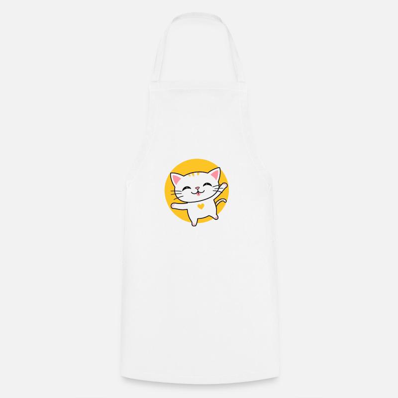 Lucky Neko - Cooking Apron - white