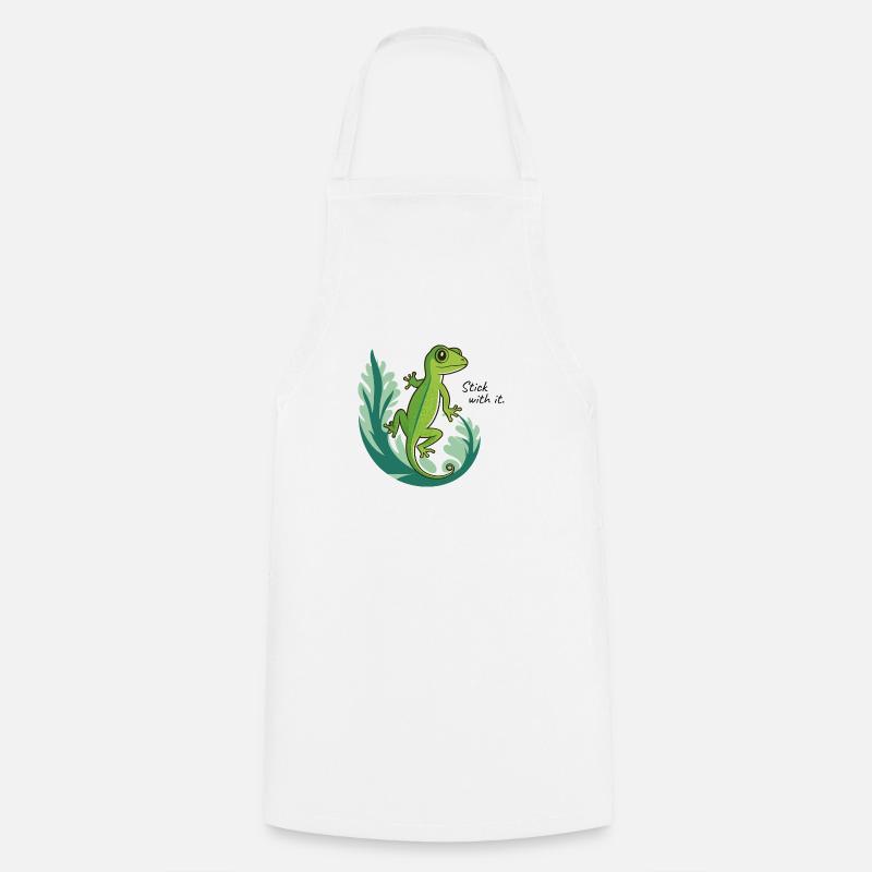 Stick with it - Gecko - Cooking Apron - white