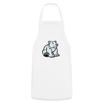 Polar Bear Animal - Cooking Apron - white - Front - AI Model Male 185 dark (185cm)