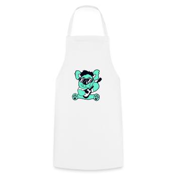 Seated Teddy Bear Plays Cute Guitar Guitarist - Cooking Apron - white - Front - AI Model Male 185 dark (185cm)