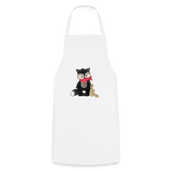 Raccoon with Comforter - Cooking Apron - white - Front - AI Model Male 185 dark (185cm)