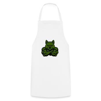 dog comic fit - Kochschürze - Weiß - Vorne - AI Model Male 185 dark (185cm)