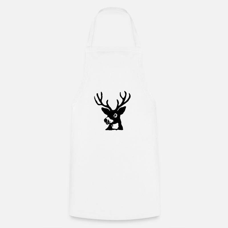 Deer black - Cooking Apron - white