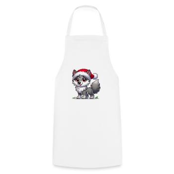 Wolf Merry Christmas - Cooking Apron - white - Front - AI Model Male 185 dark (185cm)