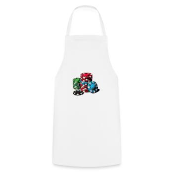 Poker - Cooking Apron - white - Front - AI Model Male 185 dark (185cm)