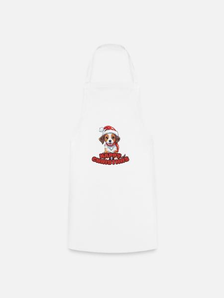 Happy Christmas - Kochschürze - Weiß
