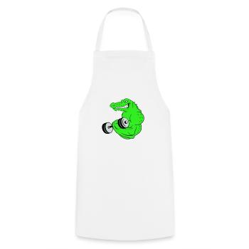 Fitness Crocodile 02 - Cooking Apron - white - Front - AI Model Male 185 dark (185cm)