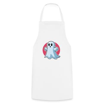 Spooky Cute Ghost - Cooking Apron - white - Front - AI Model Male 185 dark (185cm)