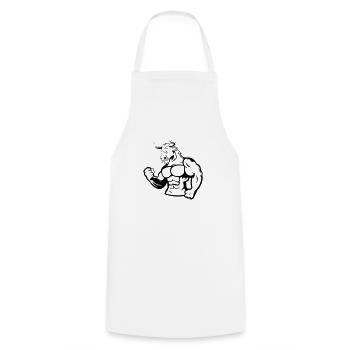 stier fitness - Kochschürze - Weiß - Vorne - AI Model Male 185 dark (185cm)