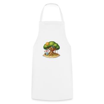 Cabane dans les arbres - Tablier de cuisine - blanc - Devant - AI Model Male 185 dark (185cm)