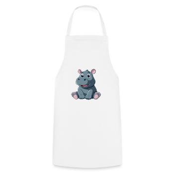 Hippopotame - Tablier de cuisine - blanc - Devant - AI Model Male 185 dark (185cm)