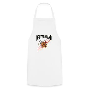 Retro Soccer | Deutschland Flag Stripes - Cooking Apron - white - Front - AI Model Male 185 dark (185cm)