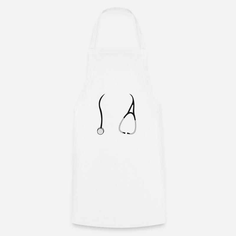 stetoskop - Cooking Apron - white