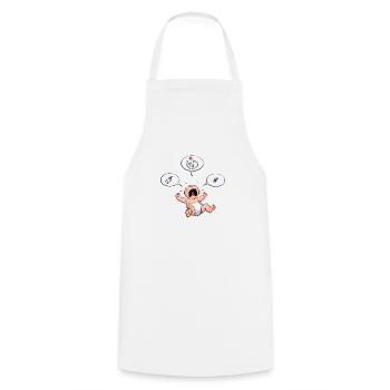 CD - Baby Kreisch Flasche Windel Schnuller Essen - - Kochschürze - Weiß - Vorne - AI Model Male 185 dark (185cm)