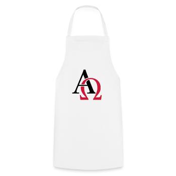 Alpha & Omega - Cooking Apron - white - Front - AI Model Male 185 dark (185cm)