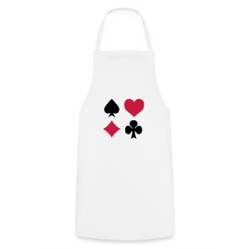 love_jeu_carte - Cooking Apron - white - Front - AI Model Male 185 dark (185cm)