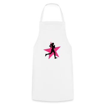 running woman with star 2c / jogging - Tablier de cuisine - blanc - Devant - AI Model Male 185 dark (185cm)