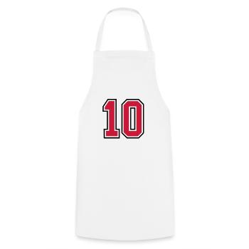 10 sports jersey football number - Cooking Apron - white - Front - AI Model Male 185 dark (185cm)