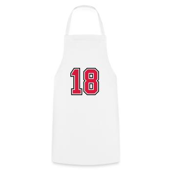 18 sports jersey football number - Kochschürze - Weiß - Vorne - AI Model Male 185 dark (185cm)