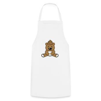 Scheisse Kacke Kopf Kot Haufen Häufchen Teddy Bär - Kochschürze - Weiß - Vorne - AI Model Male 185 dark (185cm)