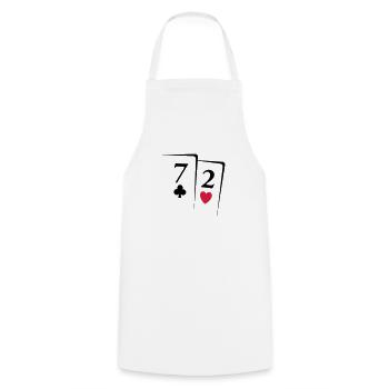 Poker Karten - Kochschürze - Weiß - Vorne - AI Model Male 185 dark (185cm)