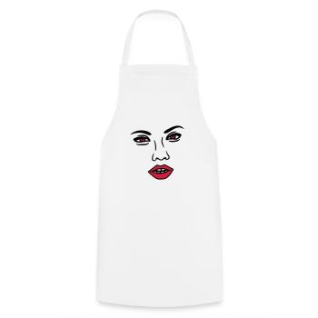 woman sexy nose face head female girl girl - Cooking Apron - white - Front - AI Model Male 185 dark (185cm)