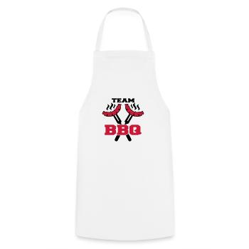 Team BBQ Logo - Kochschürze - Weiß - Vorne - AI Model Male 185 dark (185cm)