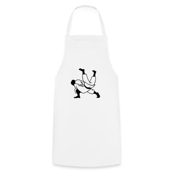 judo - Cooking Apron - white - Front - AI Model Male 185 dark (185cm)