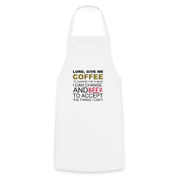 Coffee & Beer - Tablier de cuisine - blanc - Devant - AI Model Male 185 dark (185cm)