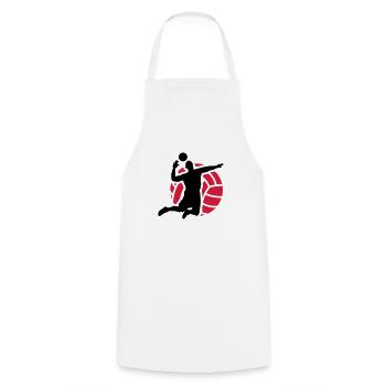 volleyball - Tablier de cuisine - blanc - Devant - AI Model Male 185 dark (185cm)