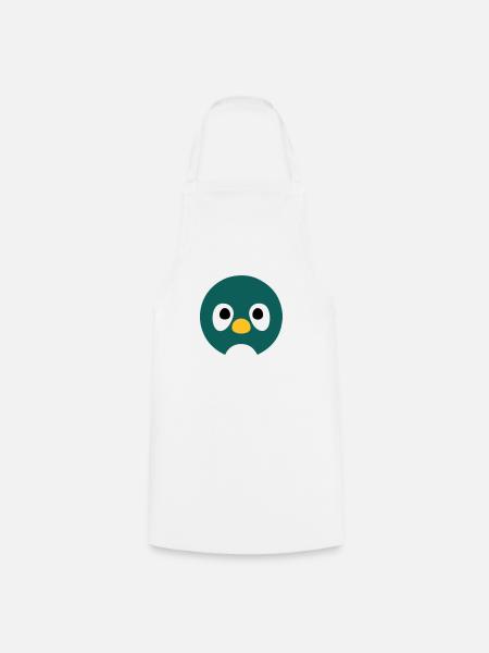 Cartoon Penguin Face - Cooking Apron - white