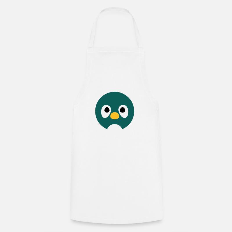 Cartoon Penguin Face - Cooking Apron - white