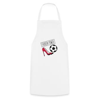 frauen power fussball - Kochschürze - Weiß - Vorne - AI Model Male 185 dark (185cm)