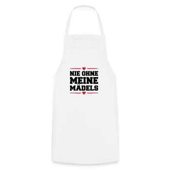 nie ohne meine maedels herz - Kochschürze - Weiß - Vorne - AI Model Male 185 dark (185cm)
