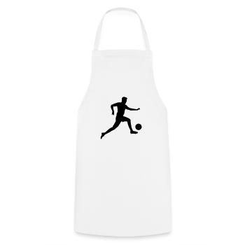 fussballer silhouette - Kochschürze - Weiß - Vorne - AI Model Male 185 dark (185cm)