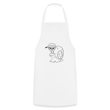 Snail funny evil - Cooking Apron - white - Front - AI Model Male 185 dark (185cm)