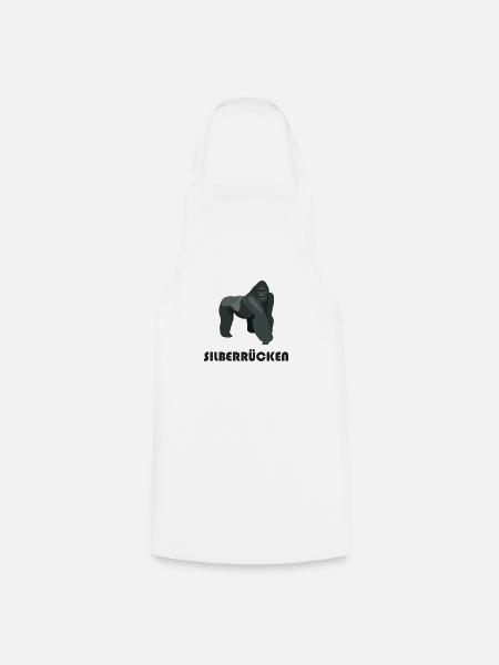Silberrücken | Gorilla - Kochschürze - Weiß