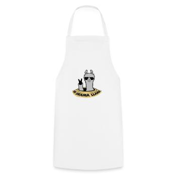 Lama de la paix du fond du trou - Tablier de cuisine - blanc - Devant - AI Model Male 185 dark (185cm)