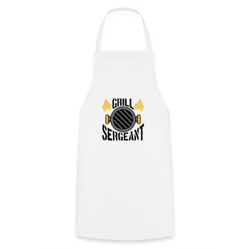 BBQ Grill Sergeant Barbecue Party - Cooking Apron - white - Front - AI Model Male 185 dark (185cm)