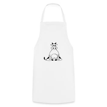 Une vache fait une idée cadeau pour les amateurs de yoga yoga - Tablier de cuisine - blanc - Devant - AI Model Male 185 dark (185cm)